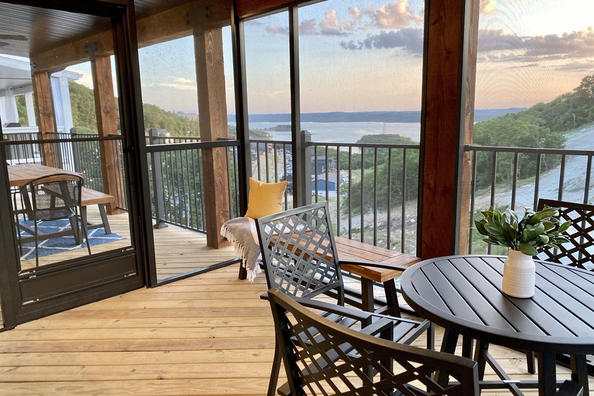 Beautiful main level deck sunset