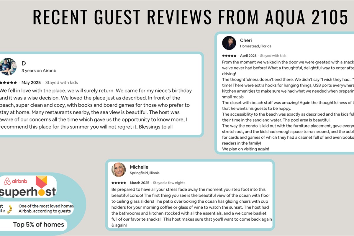 Recent reviews from happy guests show that you are in good hands!
