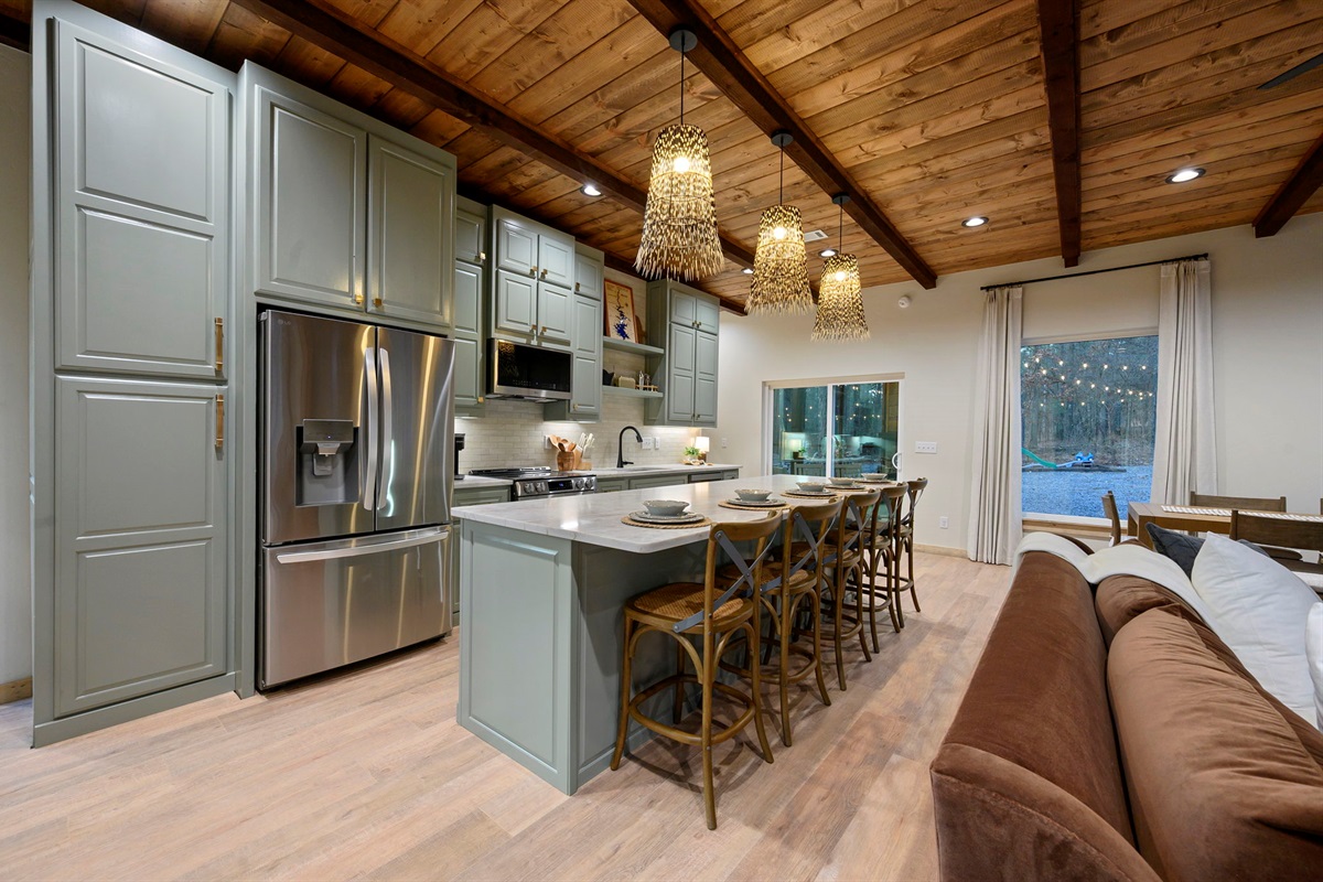 Luxury kitchen with oversized island seating for the whole crew 🍽️
