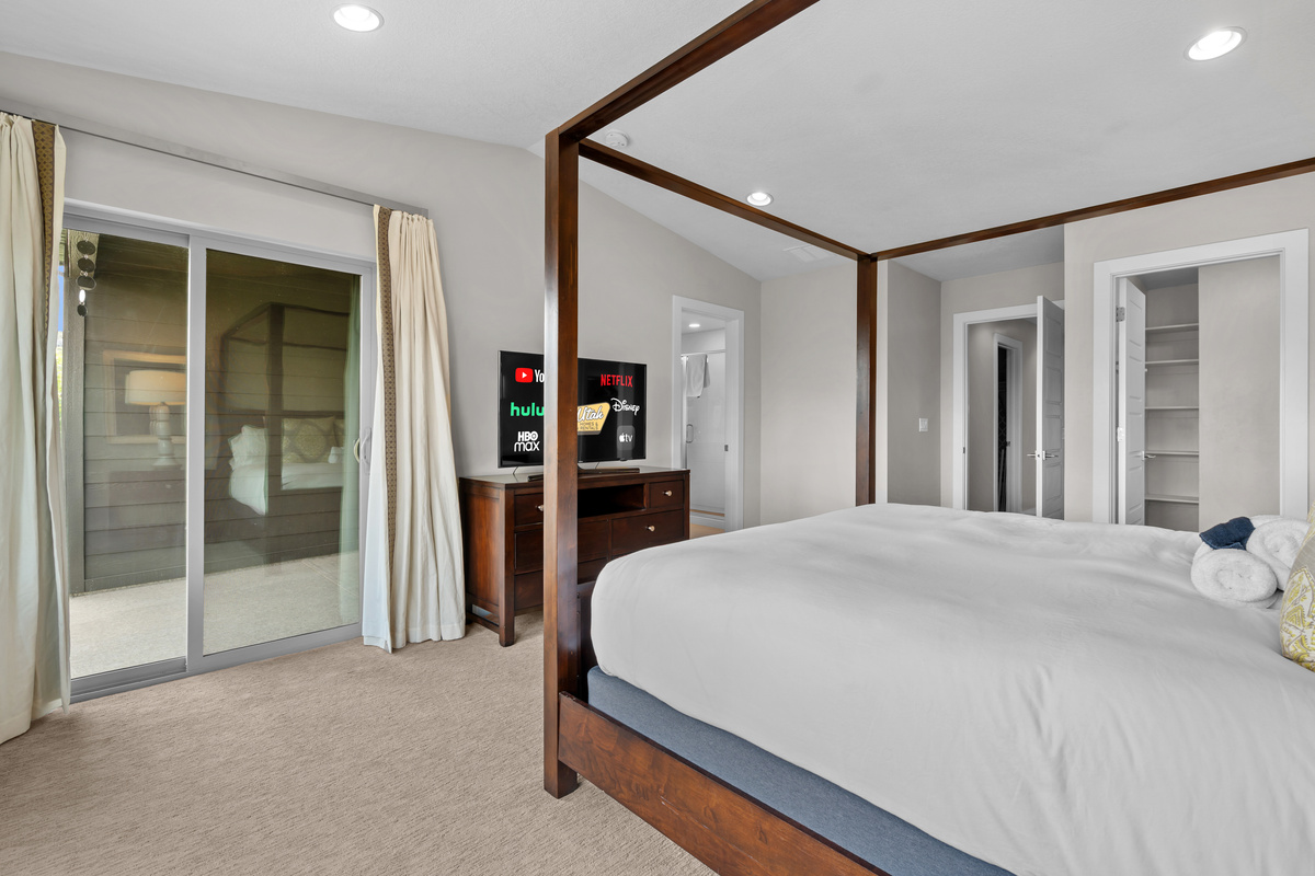 Spacious upstairs primary suite with ensuite bathroom.