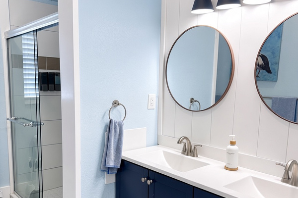 Master bathroom with walk-in shower
