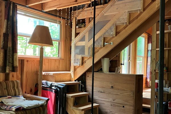 Main room, stairs to upper level.