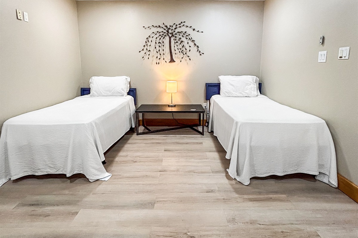 Bedroom 1 offers two twin beds