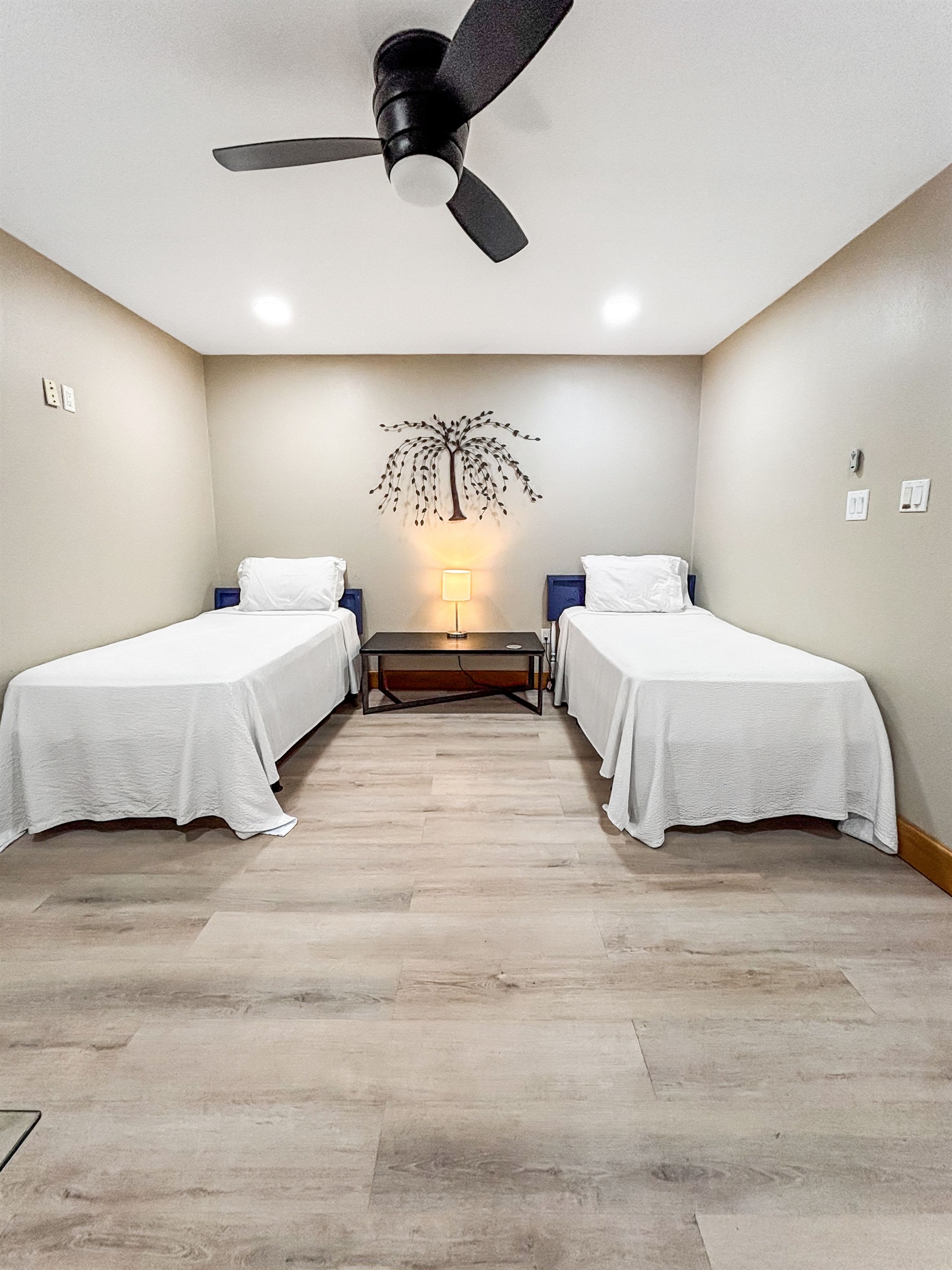 Bedroom 1 offers two twin beds