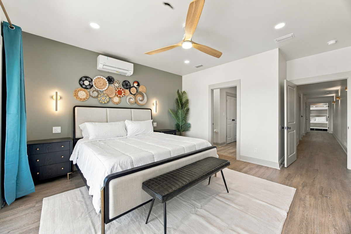 Unwind in comfort beneath a beautifully finished ceiling.