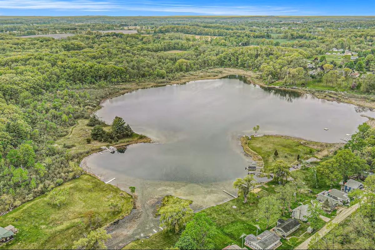 View of Meadow Lake and surrounding other 4 lakes that you are able to venture to by pontoon and or small fishing boat/Kayak