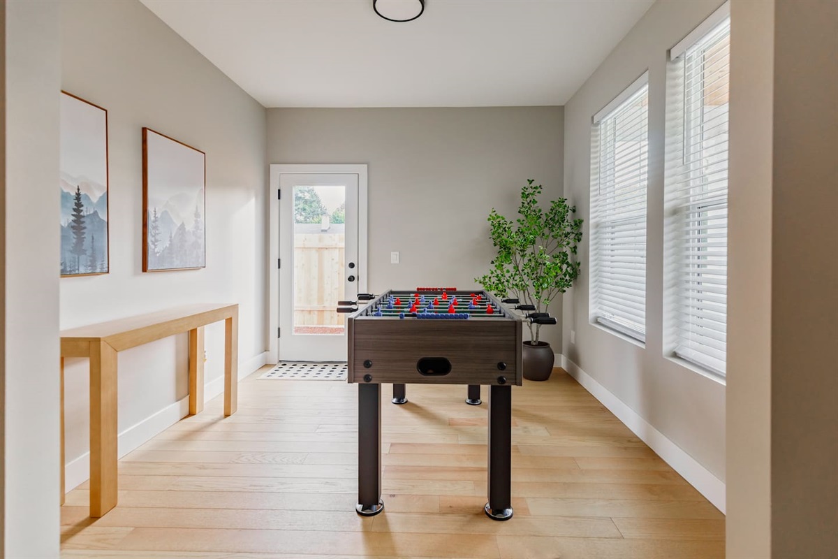 This is a tournament-grade foosball table made in Italy — perfect for game nights! ⚽️