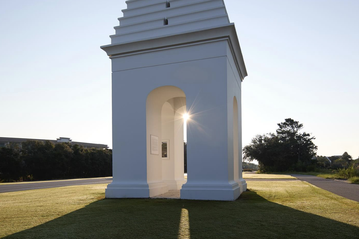 We are right next to this iconic structure of Alys Beach.
