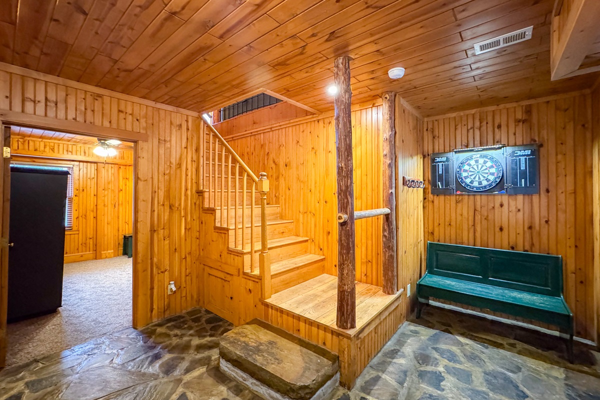 foyer area with Dart Board