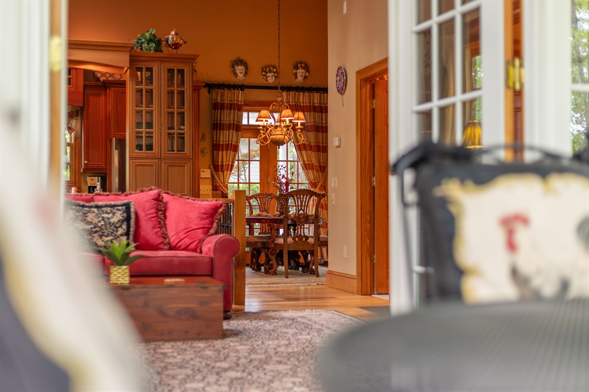From the cozy outdoor seating to the warm glow inside the cottage, this inviting deck space is perfect for slowing down and soaking in the mountain atmosphere.