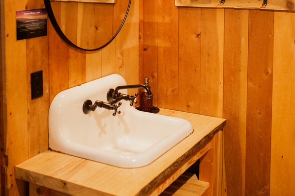 Our custom ash wood vanity