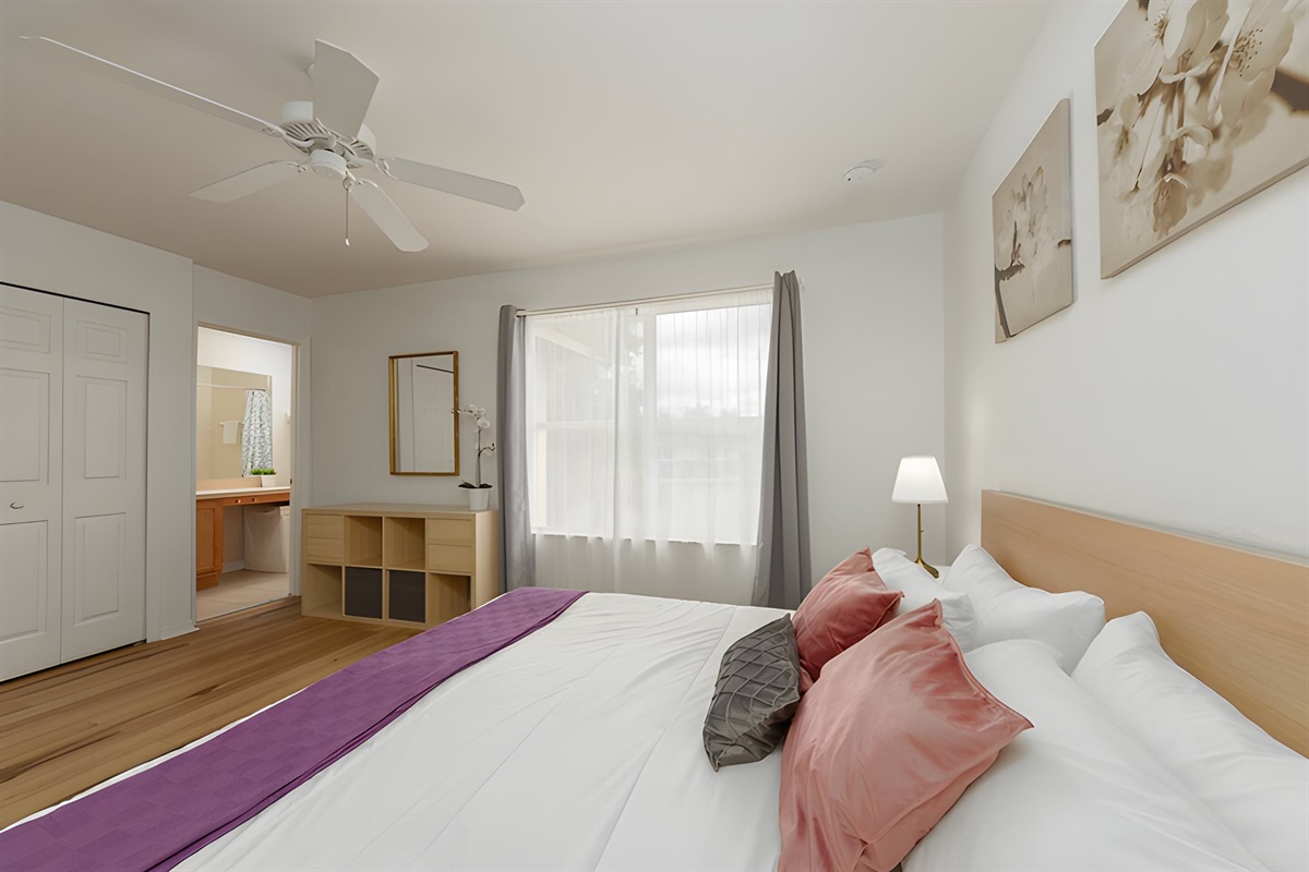 There is plenty of storage space at the Master Bedroom