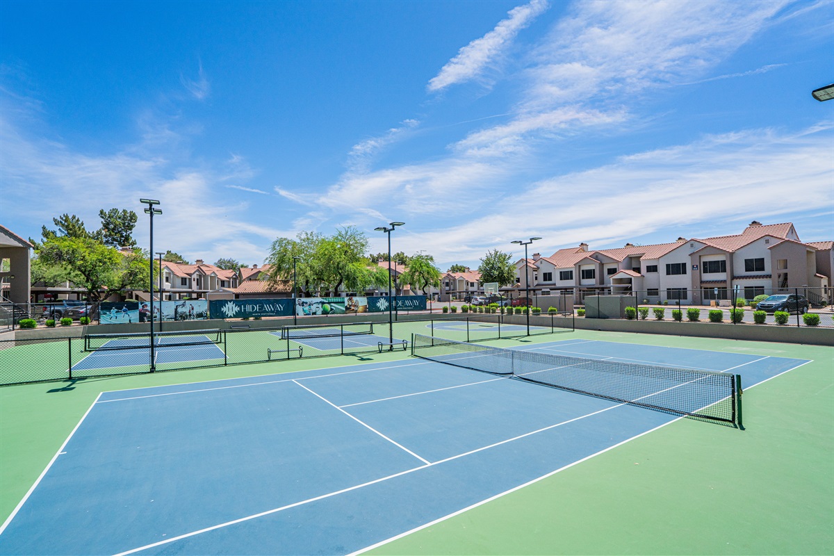 Stay active during your getaway with access to our spacious and well-maintained tennis court.