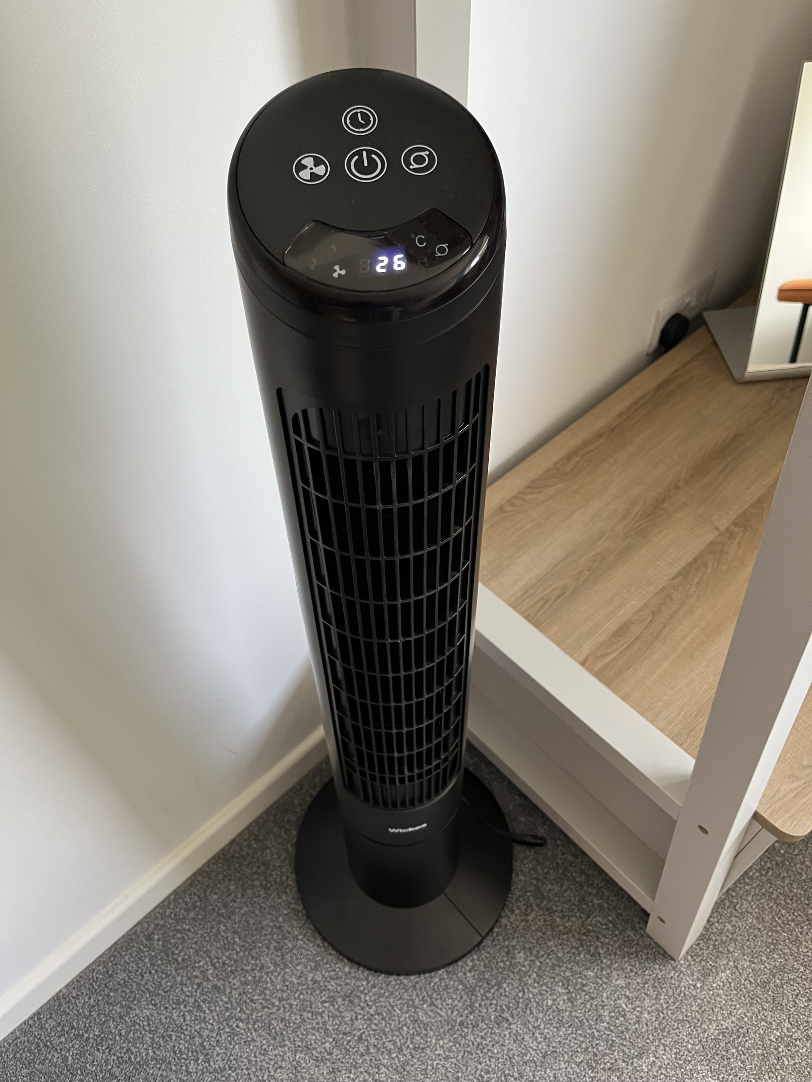 Tower fans in bedrooms