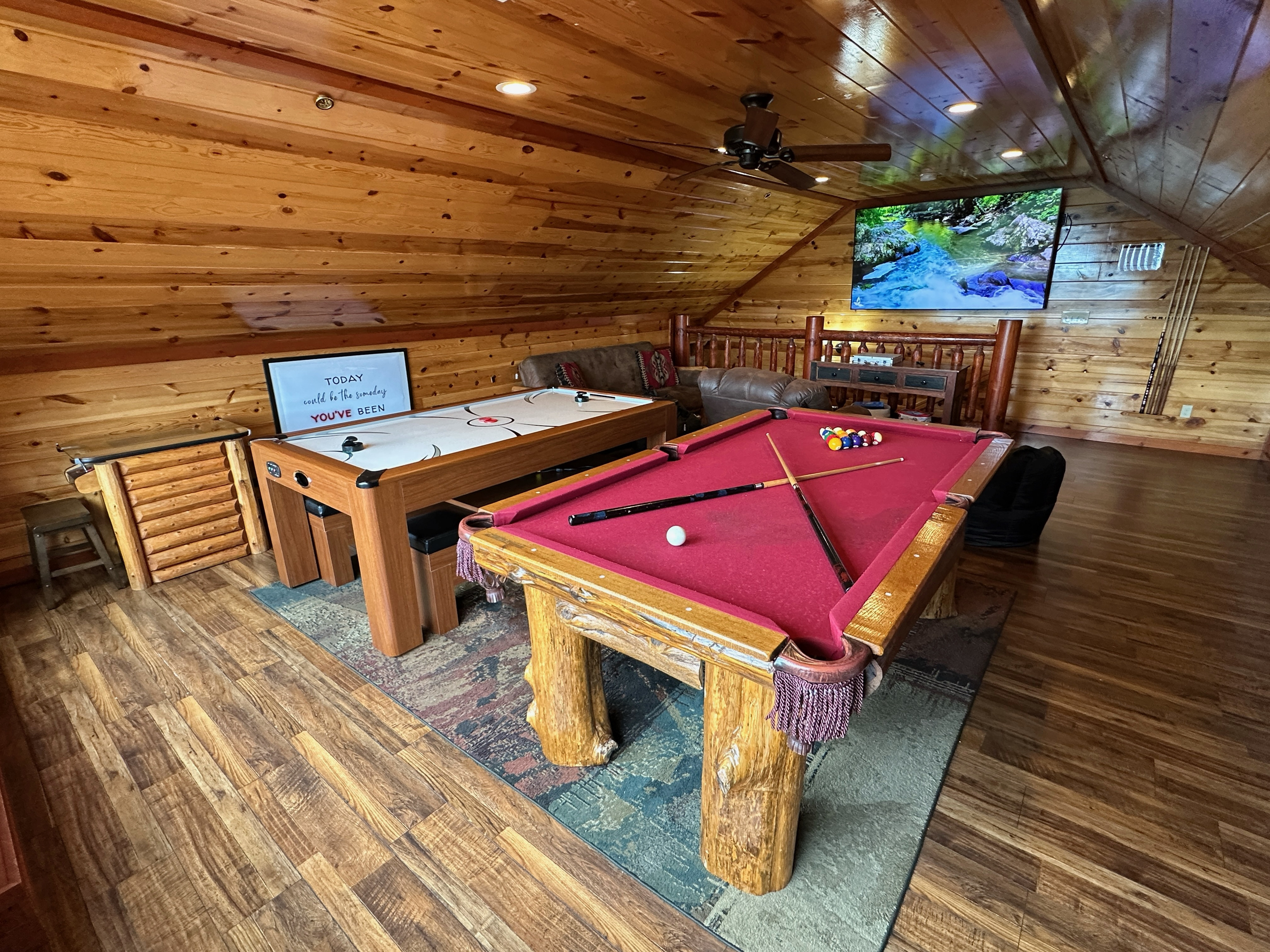 Game night, movie night, or chill night — this loft is made for fun at any age. From pool and arcade games to board games and toddler toys to cozy seating, there’s something here for everyone.