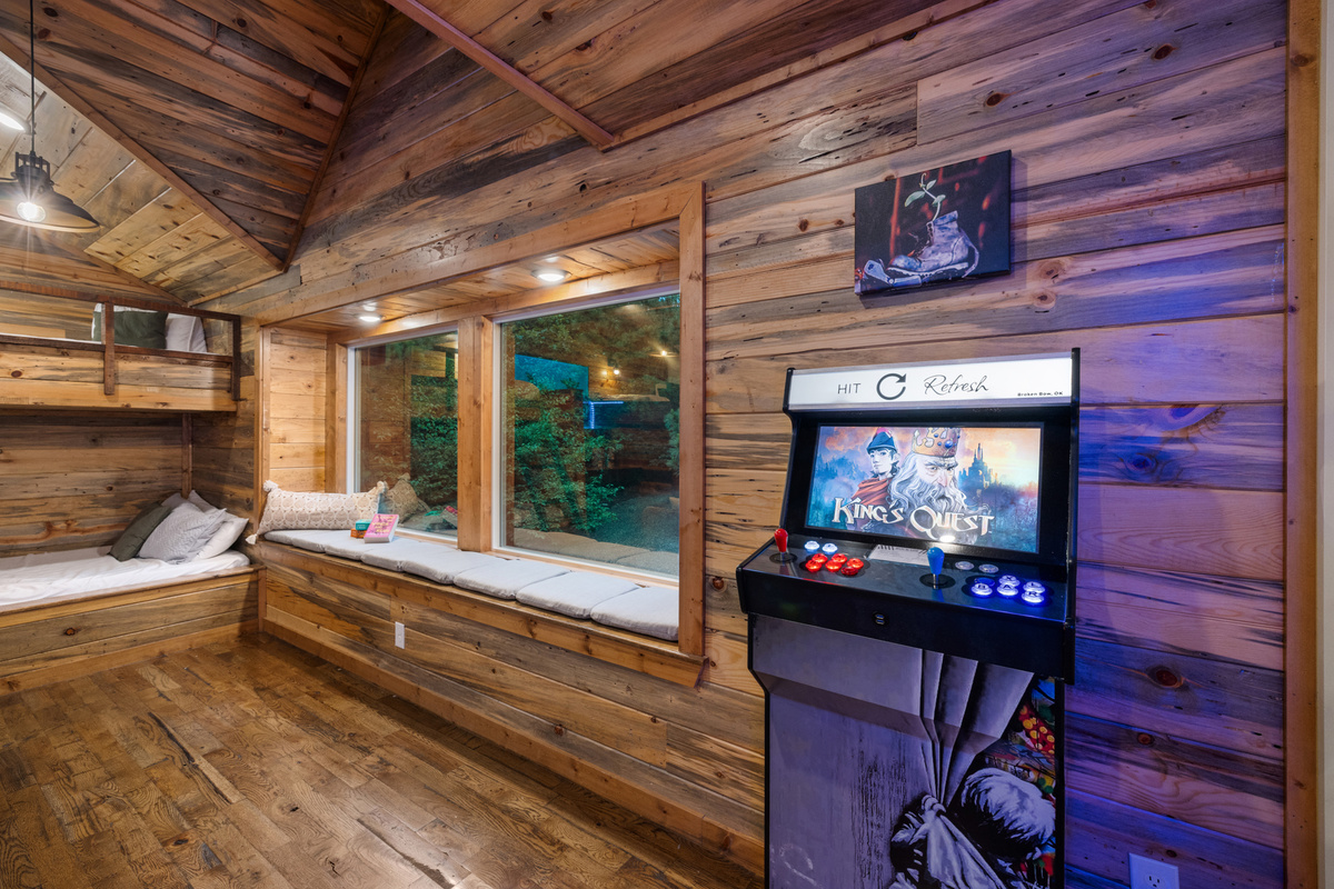 An arcade game because cabin getaways should come with a little extra fun.
Perfect for rainy day tournaments, late night rematches, and settling once and for all who the real champion is.