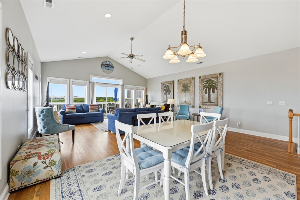 Dining area set for shared meals and easy conversations