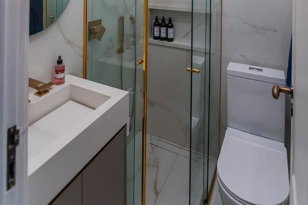 All bathrooms are brand new, with hair dryers -- six full baths and one powder room!