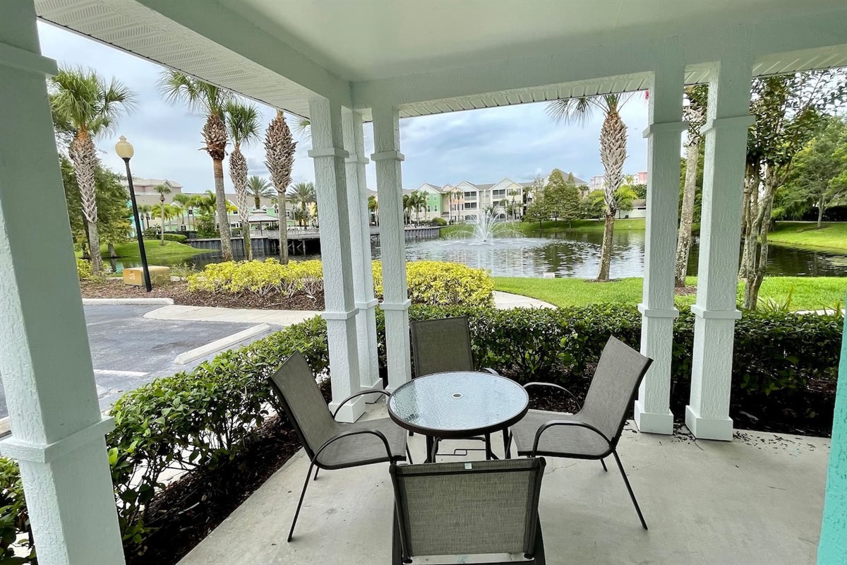 Condo terrace lake view