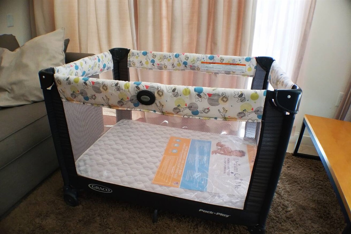 There is a pack n play with mattress for your little one. You only need to bring the baby Linens