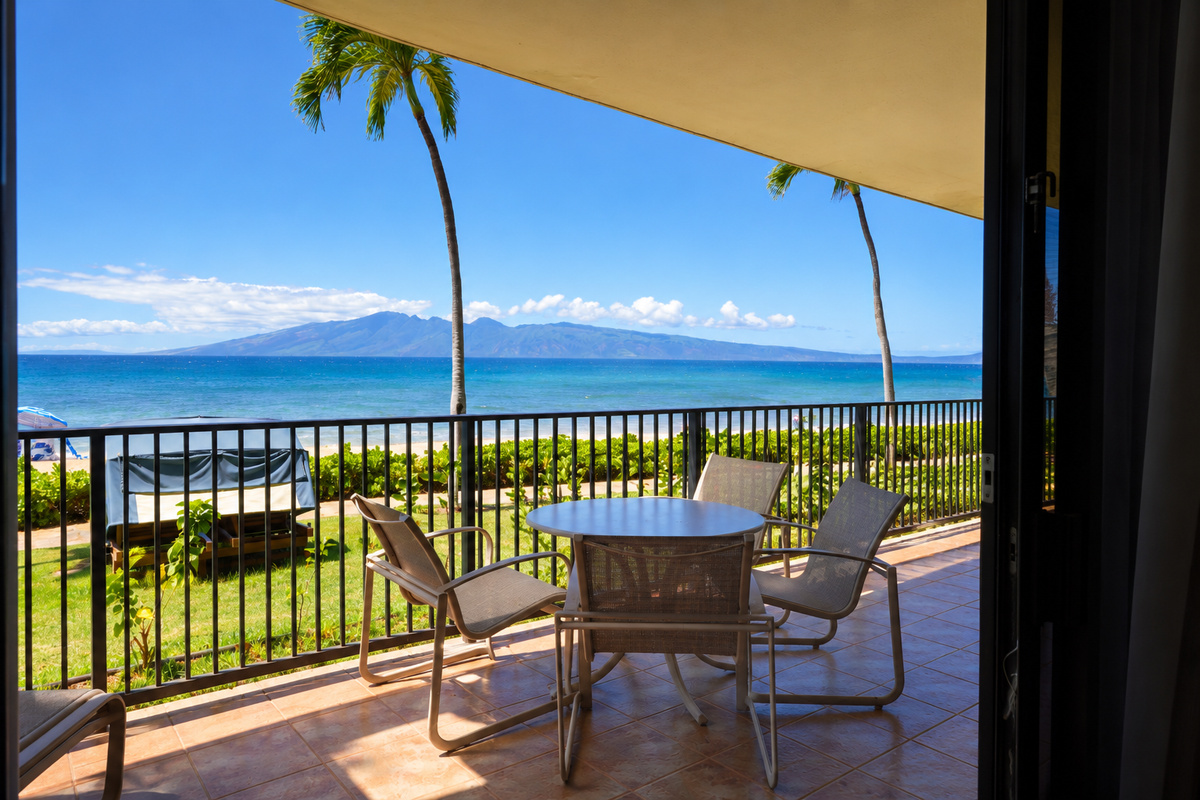 Morning coffee and evening sunset beverages happen right here. No reservation required.