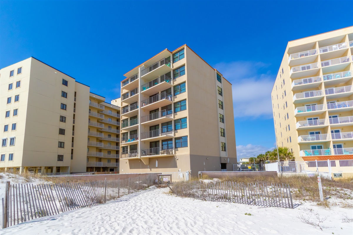 View of the Building from the Beach