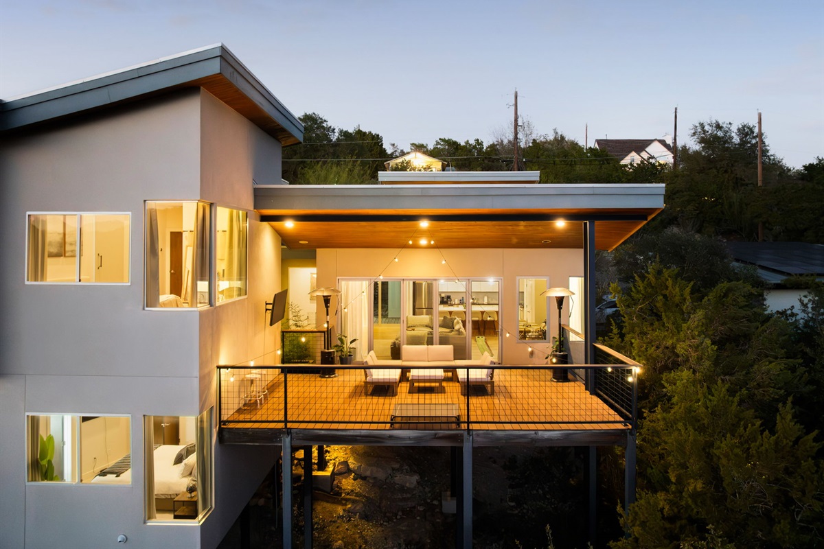 Elevated balcony with comfortable seating and peaceful views