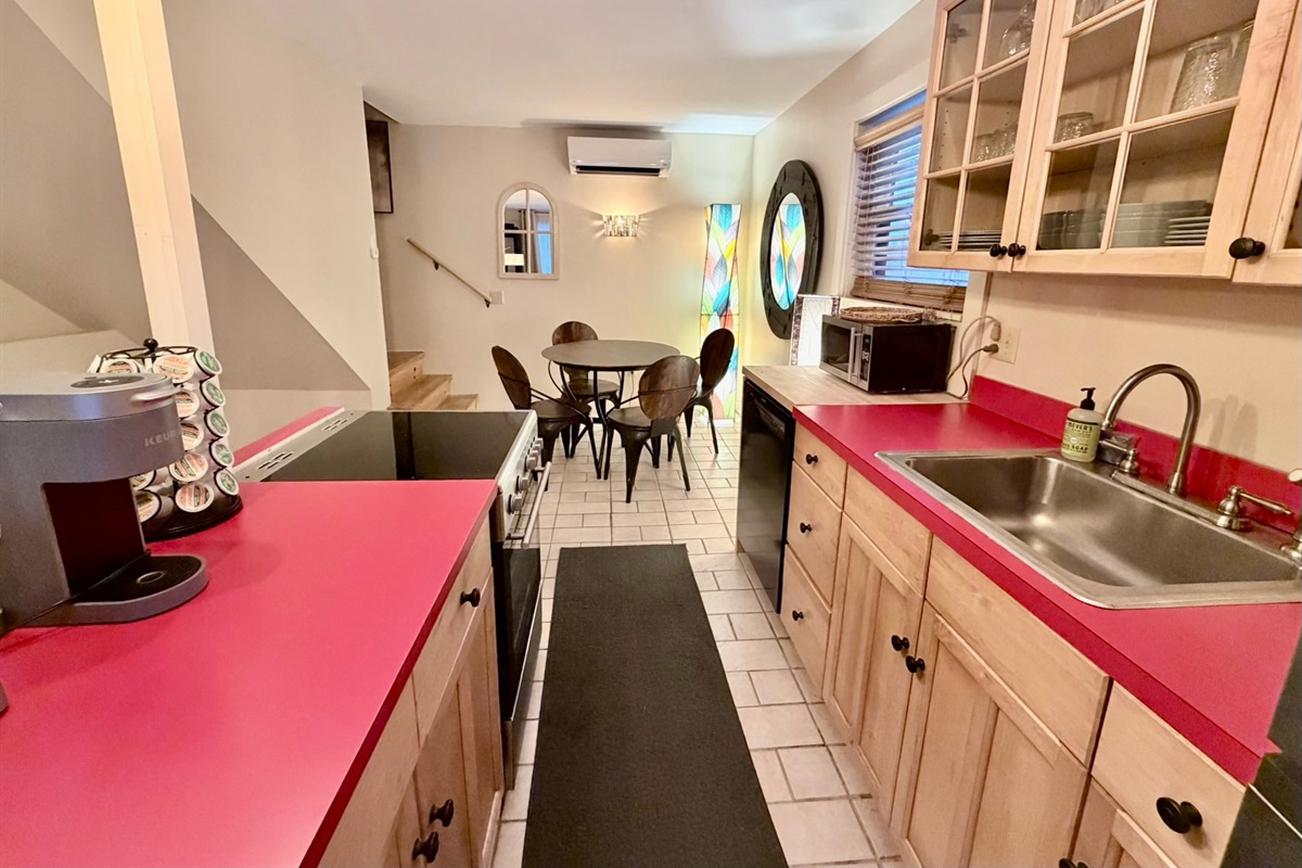 This unique social space lets you cook, eat or relax all in the same space!