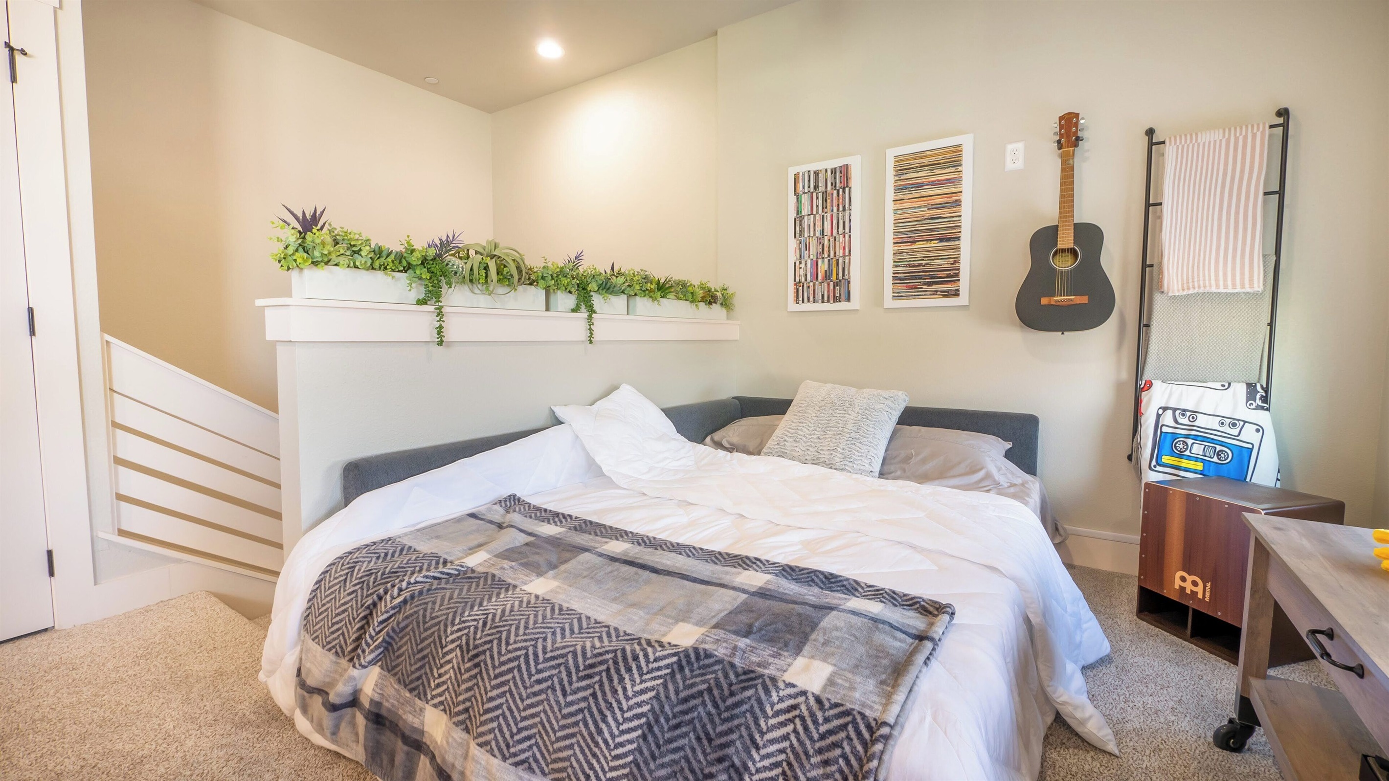 Loft couch quickly converts into a sleeper