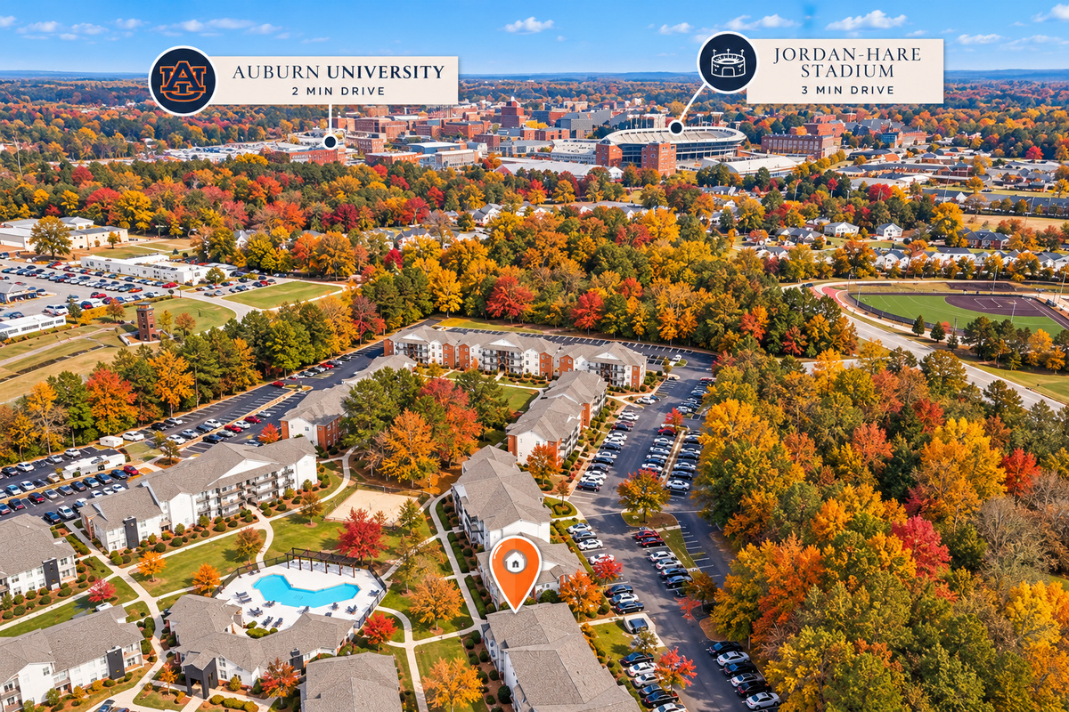 Close to the action. Auburn University and Jordan-Hare Stadium are just minutes away, making this a convenient home base for game days, campus visits, graduations, and Auburn events.