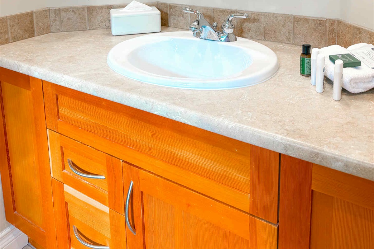 Unit B Vanity  -  the biggest roomiest bathroom.