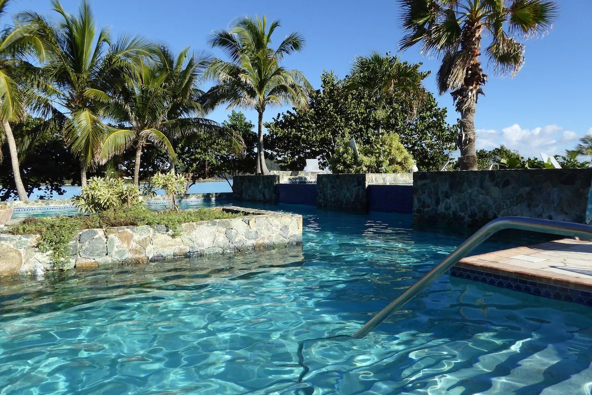 The beachside pool is located in front of building D only  a short walk from building C