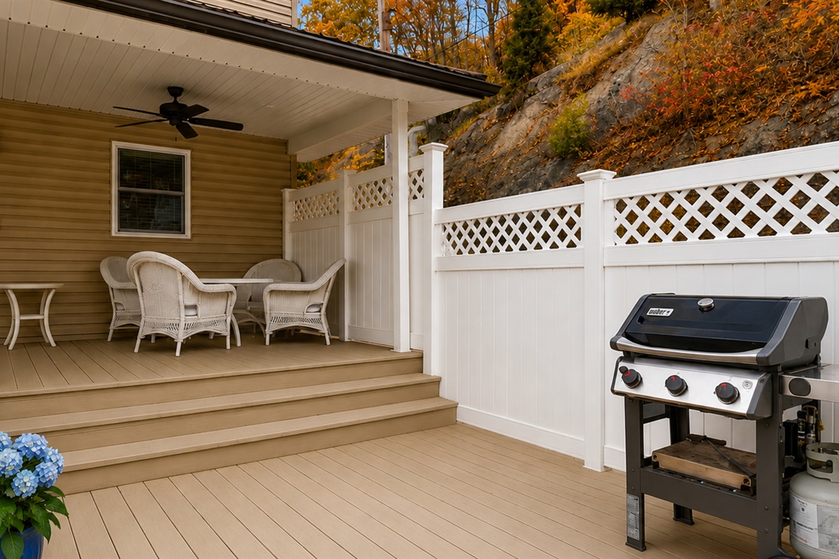 Enjoy a cookout on the front deck