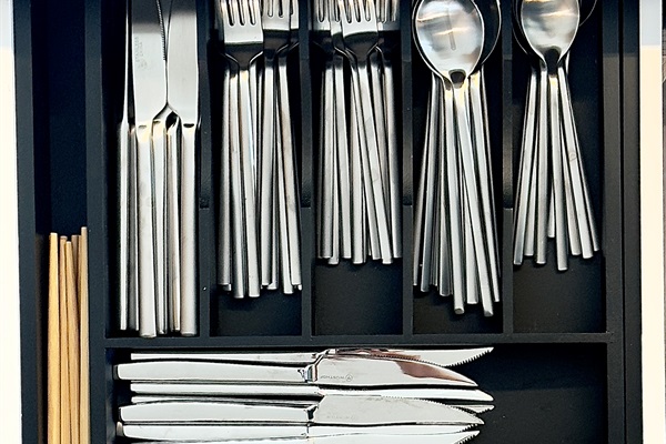 Silverware in kitchen island