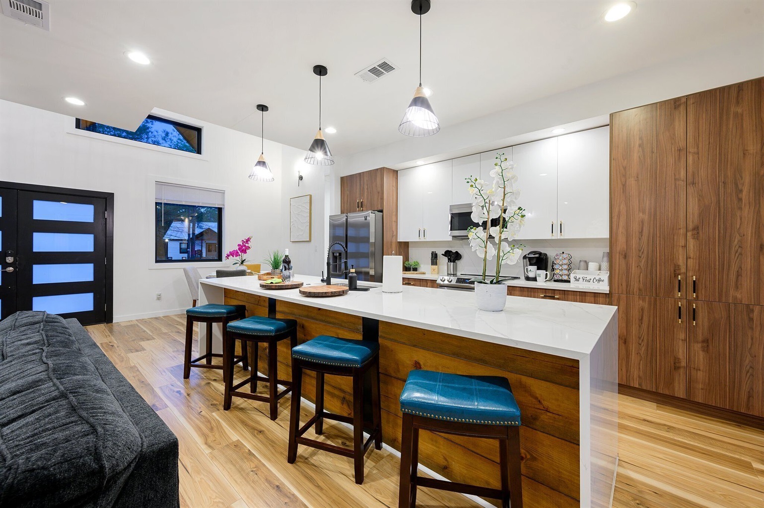 A bright, open kitchen made for gathering, cooking, and lingering conversations.