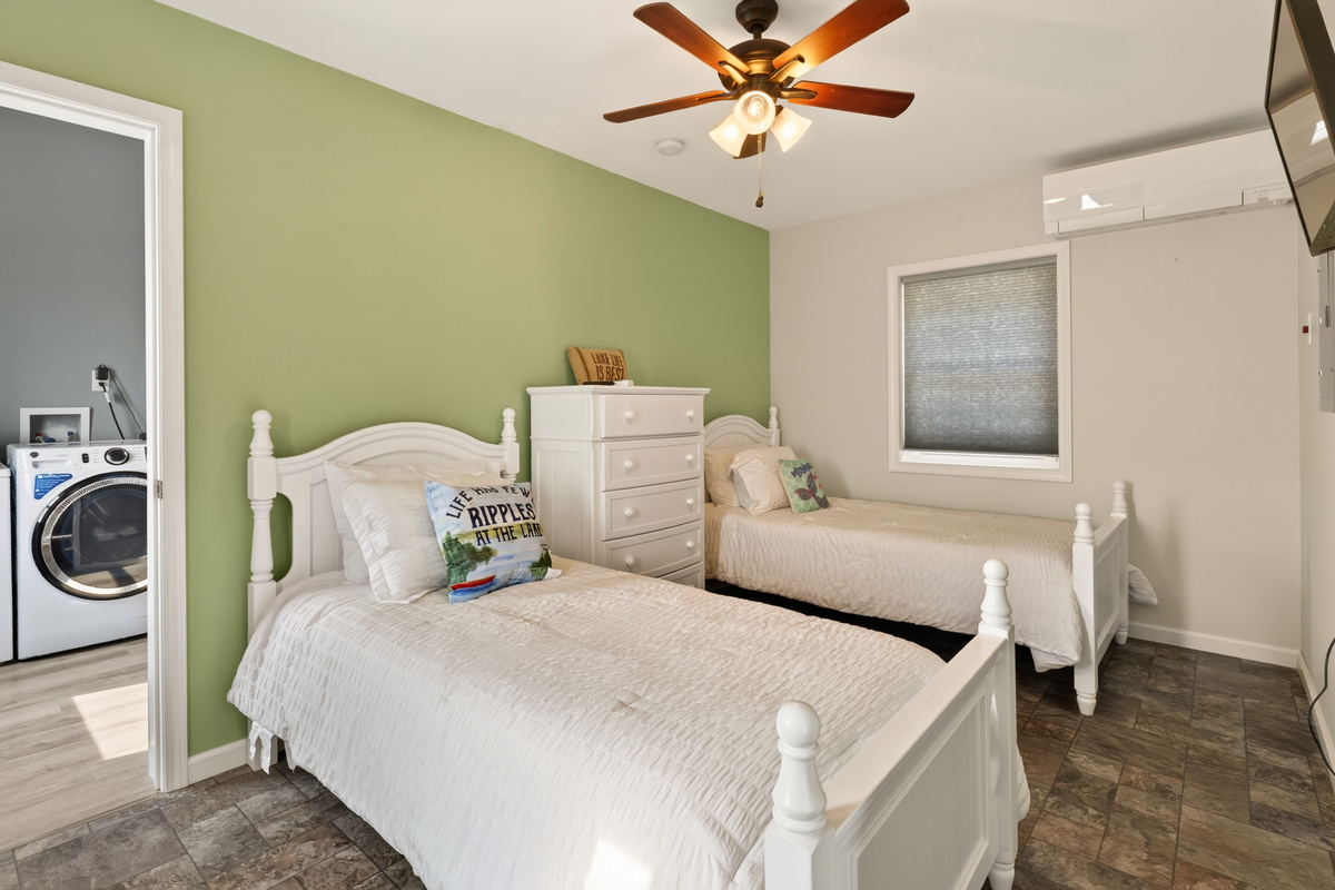 Bedroom located beside the laundry area