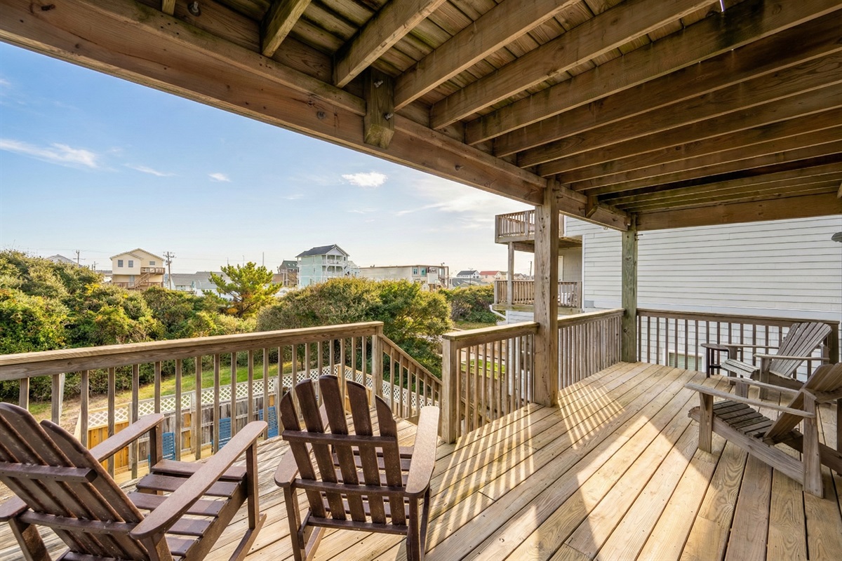 Relax in the shade and sip morning coffee listening to the ocean