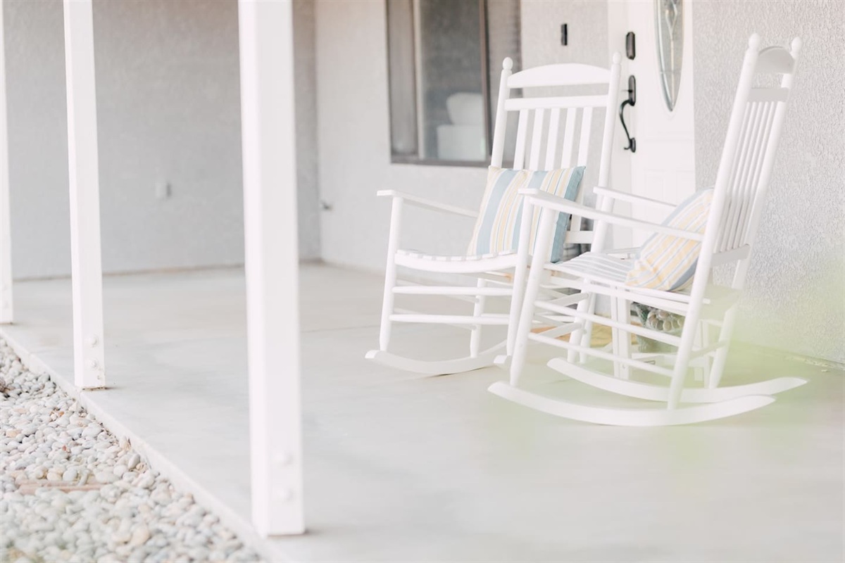 Vista Santa Lucia front Patio, guests get access to all the patios when booking The Casita.