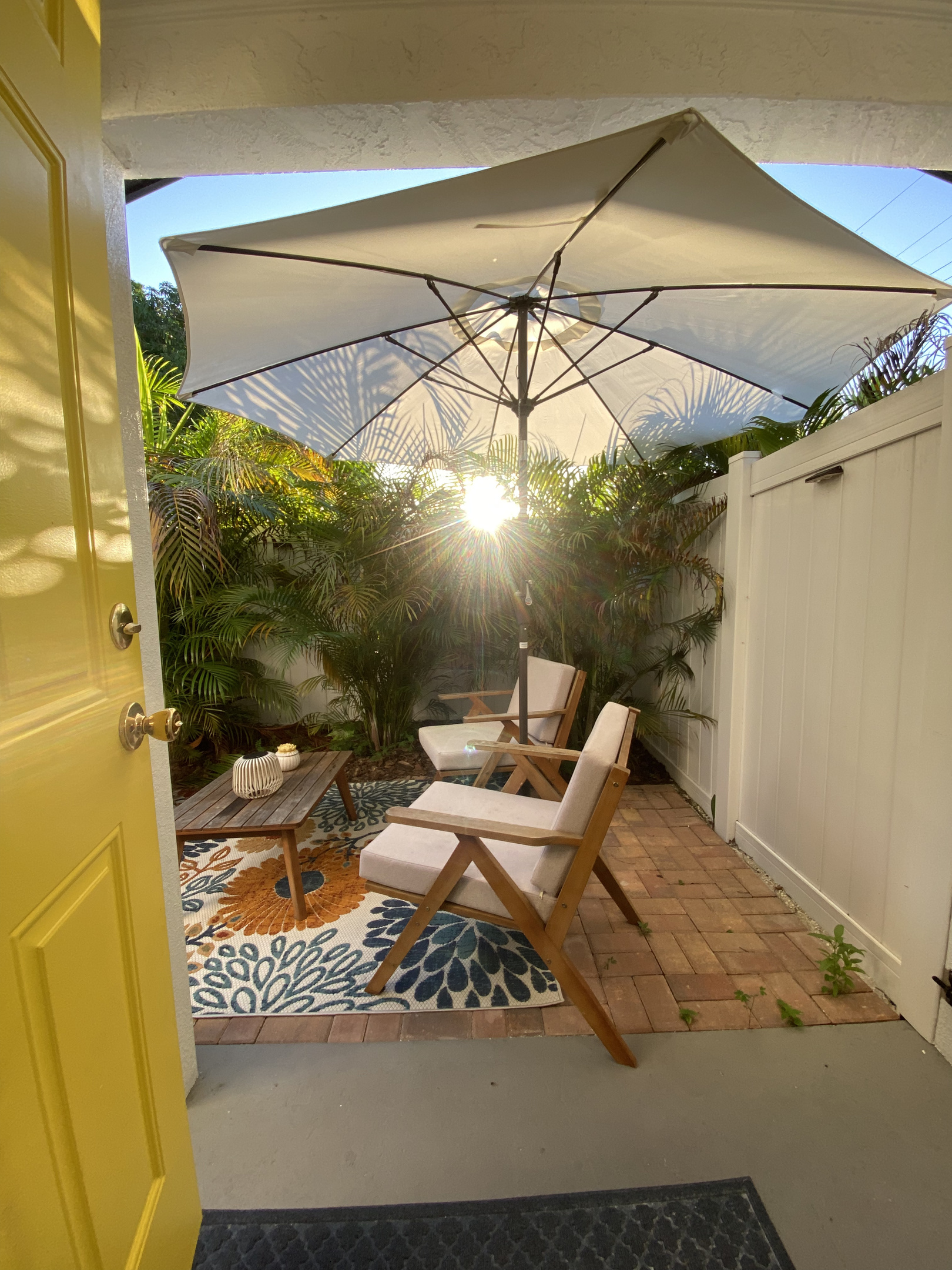 A Beautiful Morning: Open the kitchen door while you make coffee