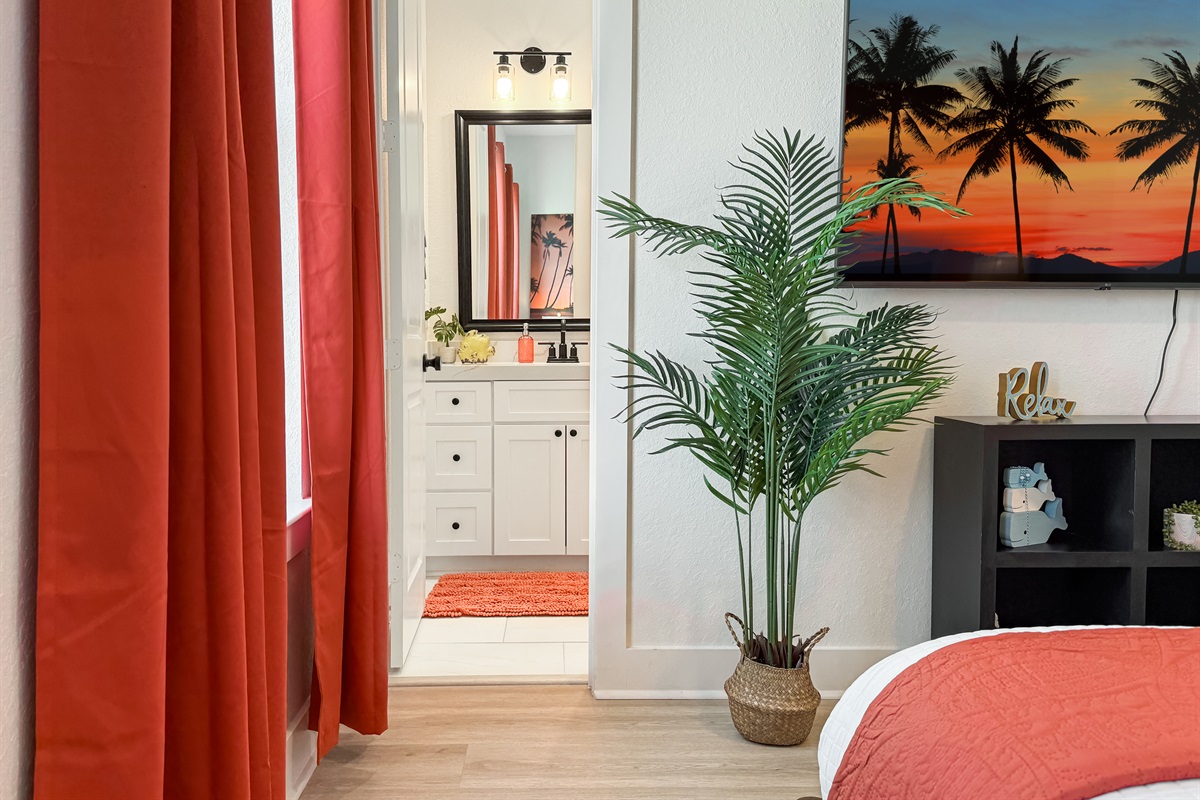 This bedroom comes with a private en-suite bathroom.