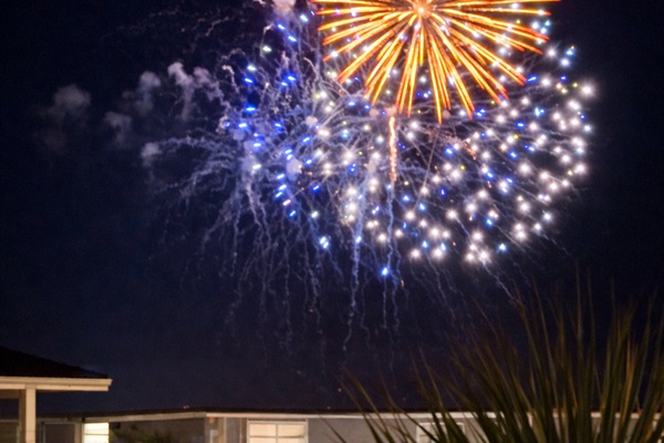 Fireworks at the back deck view 