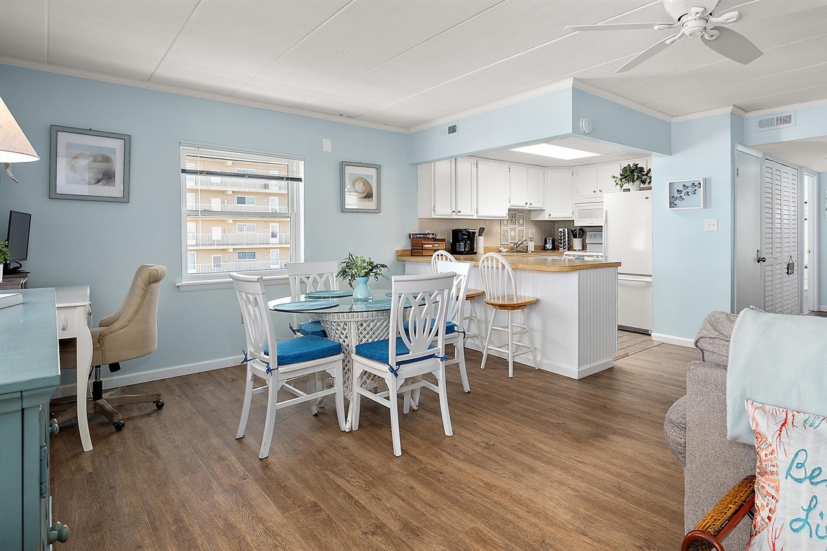 With combined seating for 6, family dinners are a great time to catch up on the day