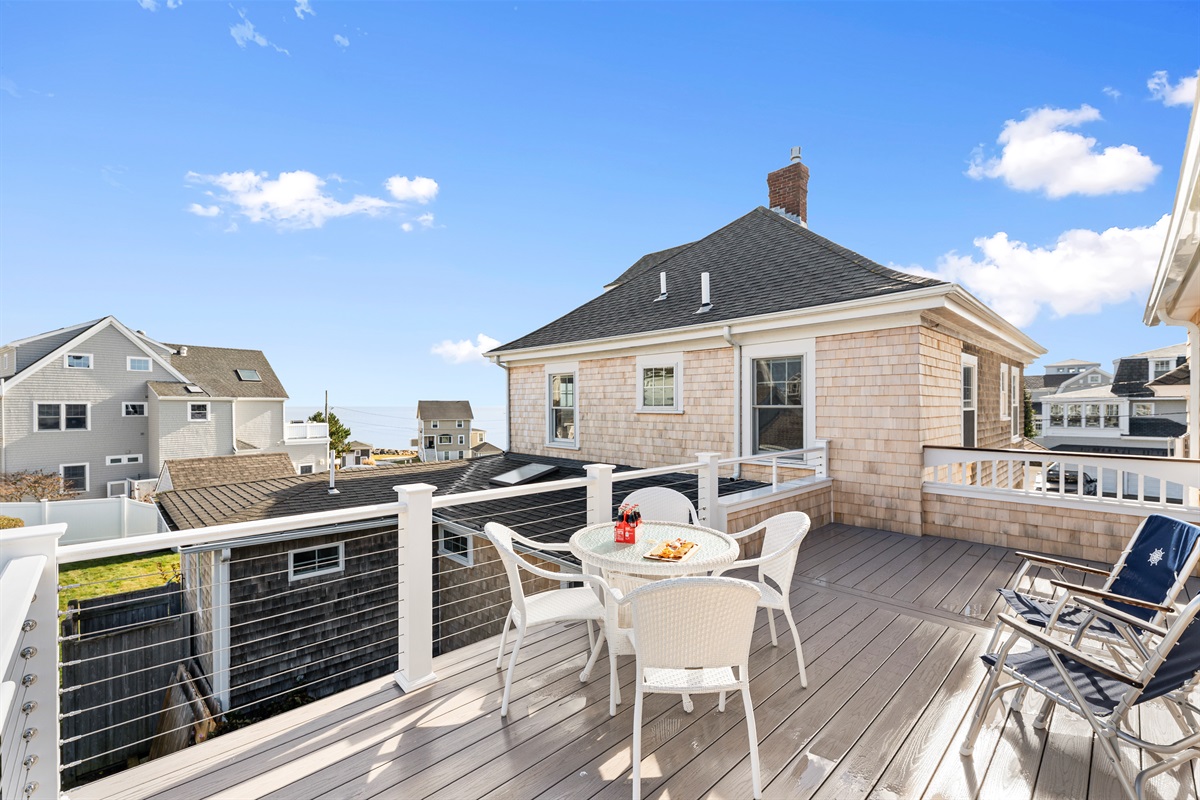 Soak in the coastal atmosphere while enjoying meals on the outdoor deck.