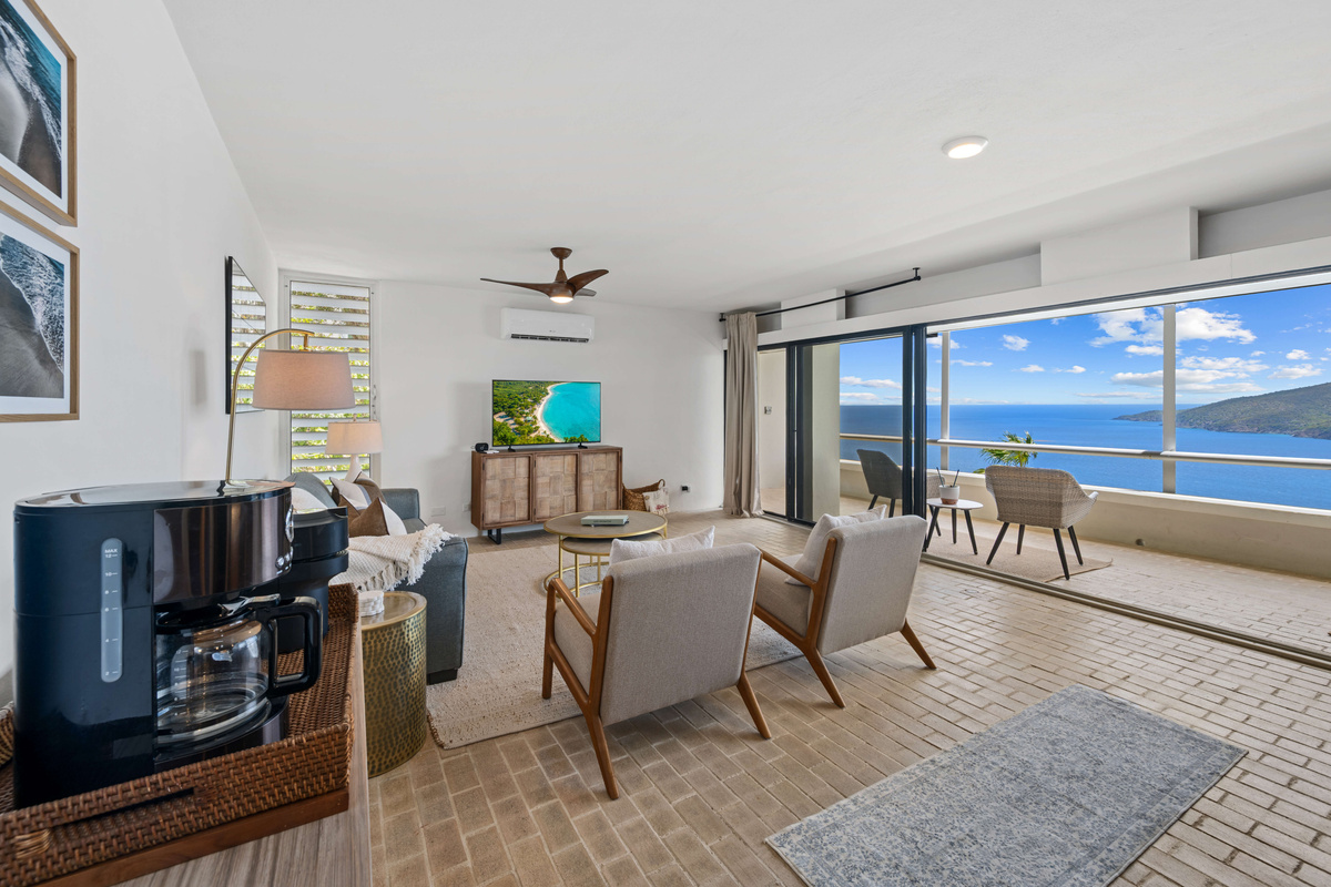 This condo is designed to balance luxury accommodations with the rustic Caribbean vibe that is St. Thomas.