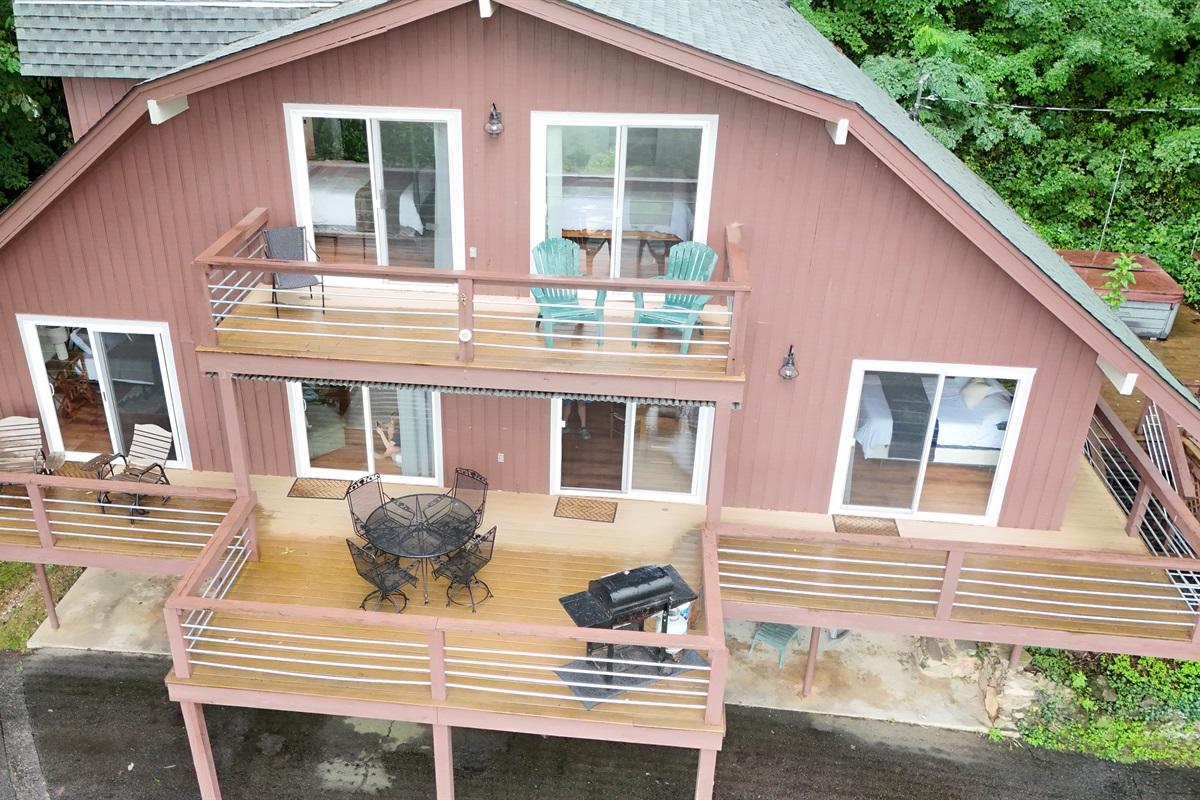Deck Paradise: Enjoy al fresco dining and stunning views on spacious, inviting decks!
