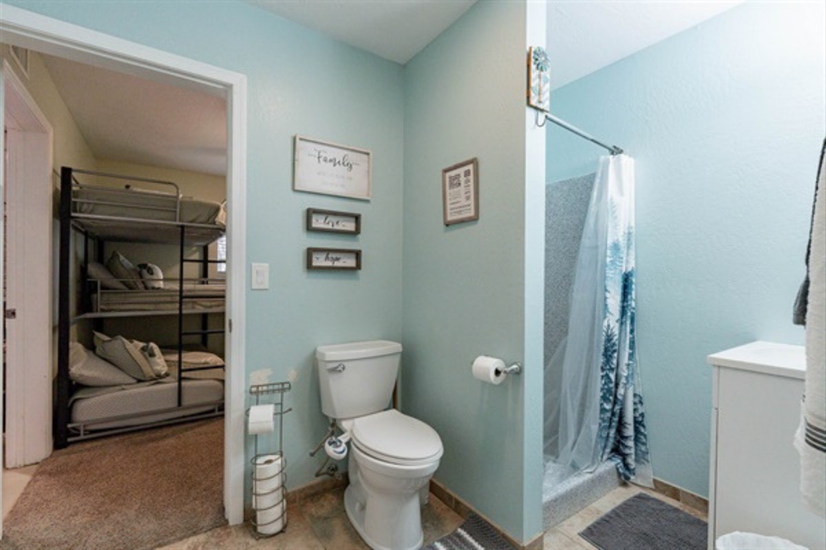 Jack n Jill bathroom with a walk in shower.