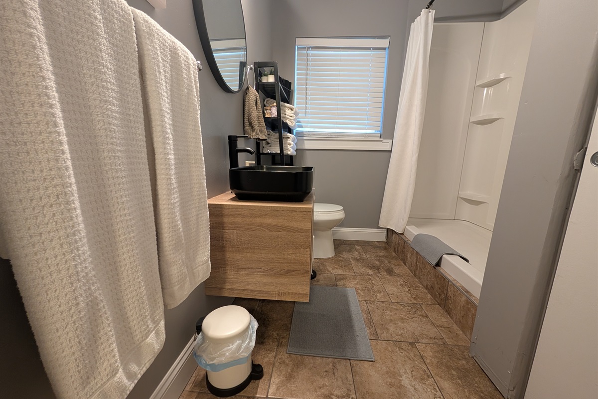 full bathroom with spacious shower