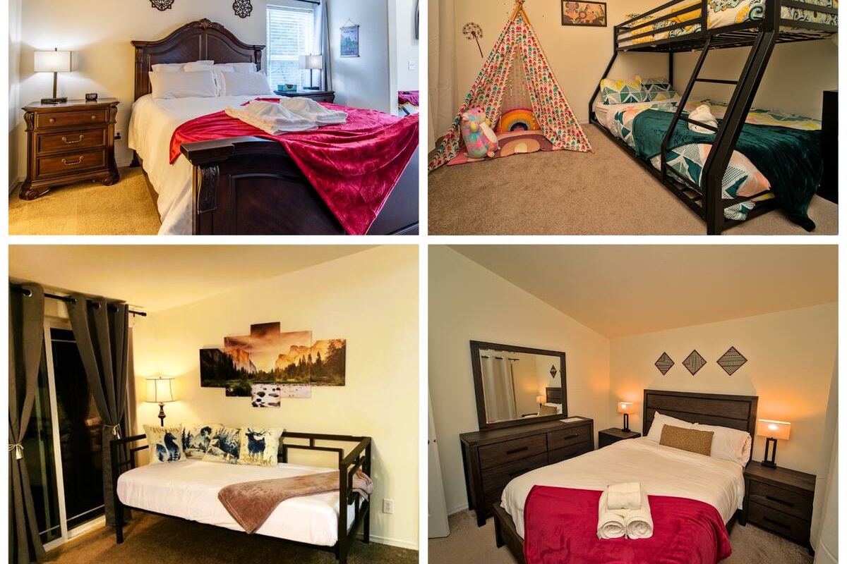 The charm of our house extends to its sleeping spaces, offering a total of five beds, including a bunk bed and a versatile day bed. Whether it's a peaceful night's sleep or a lazy afternoon nap, there's room for everyone to find their perfect spot.