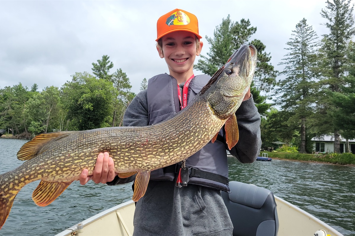 A 41" Northern caught by our son right by the home.