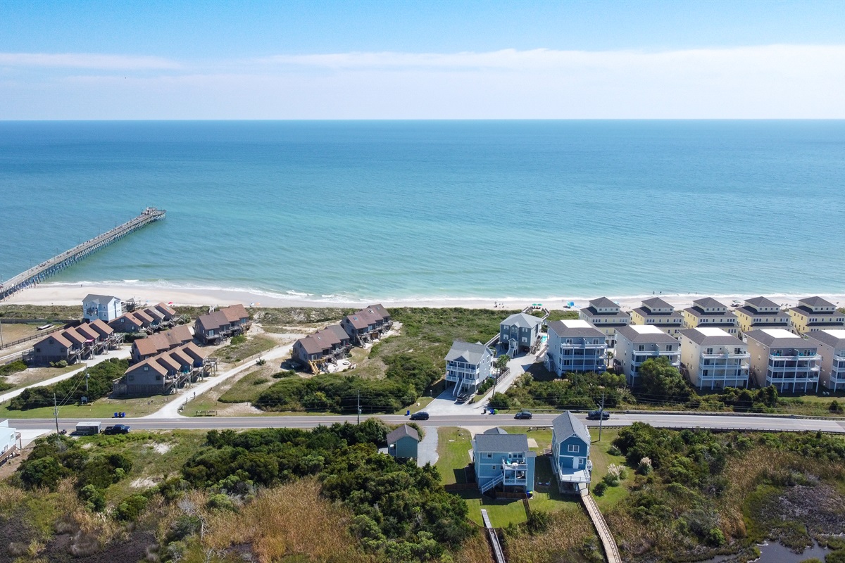 Right in between the ocean and the sound!